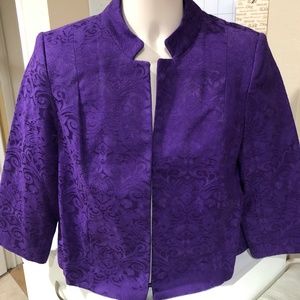 Deep Purple jacket with inlaid design. Great for work or play!